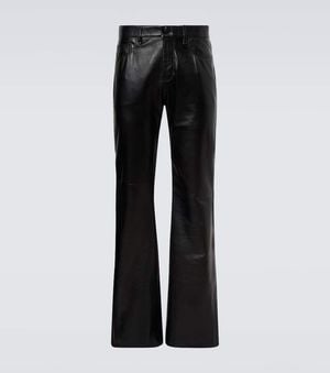 Acne Studios Leather Flared Trousers - Black