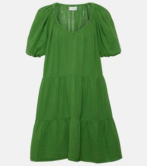 Velvet Minikleid Rena Aus Baumwolle - Grün