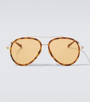 Gucci Double G Aviator Sunglasses - Brown