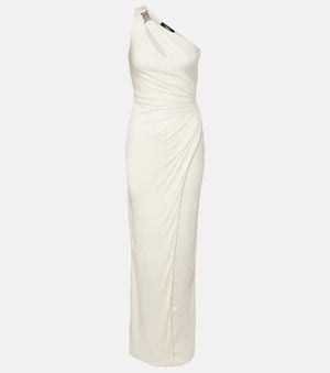 Versace Medusa '95 Gathered Jersey Gown - White