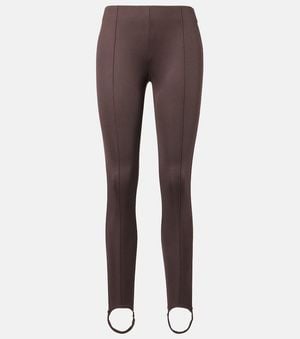Frankie Shop Leggings Caserta A Vita Alta Con Staffe - Marrone