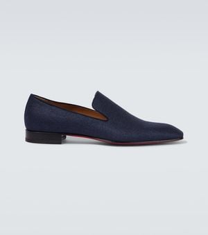 Christian Louboutin Mocasines Dandelion De Lona - Azul