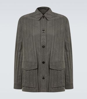 Giorgio Armani Hemdjacke Aus Canvas - Grün