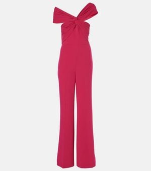 Roland Mouret Gathered Cady Wide-Leg Jumpsuit