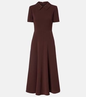 Roland Mouret Embellished Cady Midi Dress - Brown