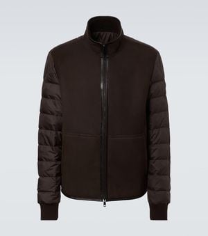 Moncler Wendbare Daunenjacke Aus Shearling - Schwarz