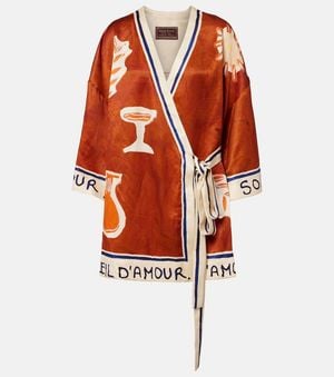 ALÉMAIS X Lrnce Soleil D'Amour Printed Wrap Dress - Red