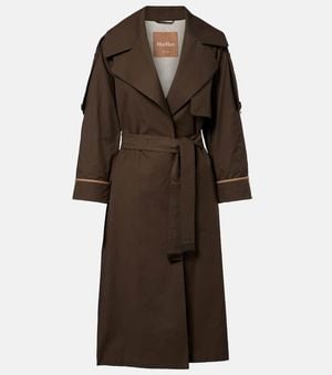 Max Mara The Cube Cotton-Blend Twill Trench Coat - Brown
