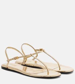 Paris Texas Montecarlo Metallic Leather Thong Sandals - White