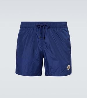 Moncler Short De Bain A Logo - Bleu