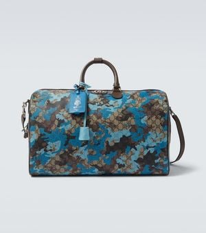 Gucci Large Gg Canvas Duffel Bag - Blue