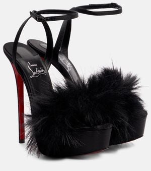 Christian Louboutin Sandalen Patchoulina Alta 160 Aus Satin - Schwarz