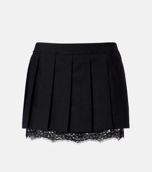 Acne Studios Inbora Lace-Trimmed Pleated Miniskirt - Black