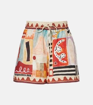 ALÉMAIS X Lrnce Bermudas Michelle De Lino Estampadas - Rojo