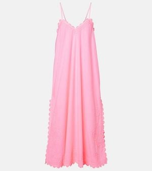 Juliet Dunn Cotton Poplin Midi Dress - Pink