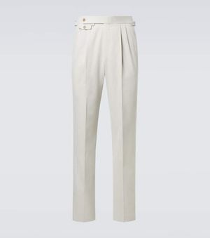 dunhill Gerade Hose Aus Baumwolle Und Kaschmir - Weiß
