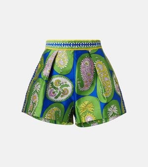 ALÉMAIS Bedruckte High-Rise Shorts - Grün