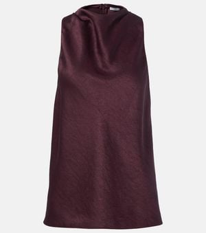 Vince Draped Satin Top - Purple