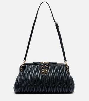 Miu Miu Matelasse Leather Clutch - Black