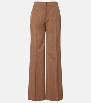 FFORME Agel High-Rise Virgin Wool Wide-Leg Trousers - Brown