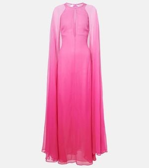 Tom Ford Ombre Cutout Silk Crepon Gown - Pink