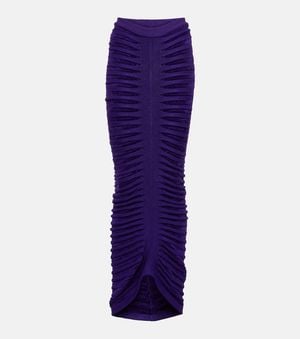 Alaïa Ruched Maxi Skirt - Purple