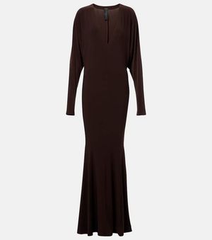 Norma Kamali Draped Jersey Gown - Brown
