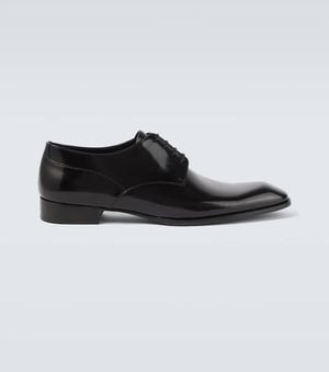 Saint Laurent Stanton Leather Derby Shoes - Black