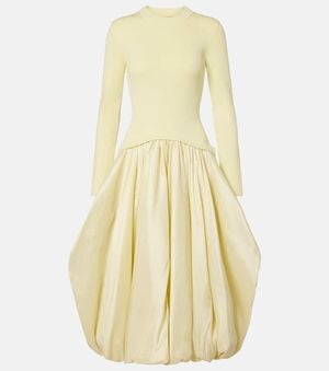 Jonathan Simkhai Izzy Taffeta Midi Dress - Yellow