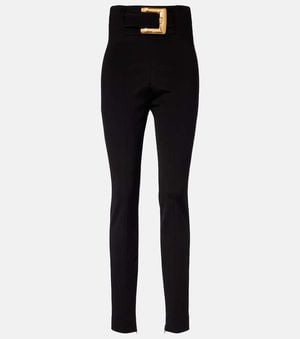 Balmain Schmale High-Rise-Hose - Schwarz