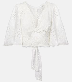 Alexandra Miro Cropped-Top Aus Baumwolle - Weiß