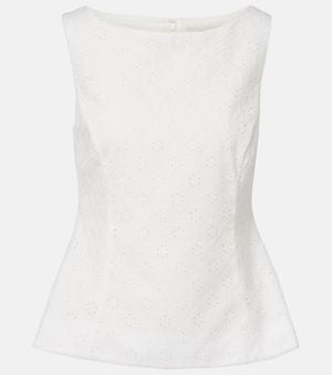 Faithfull the Brand Top Olivia Aus Pointelle-Strick - Weiß