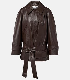 Victoria Beckham Leather Jacket - Brown