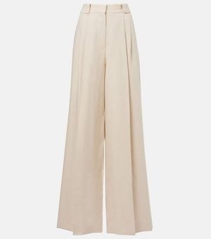 Blazé Milano Husi High-Rise Linen Wide-Leg Pants - Natural