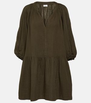Velvet Minikleid Nica Aus Baumwoll-Gaze - Grün