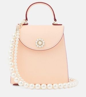 Simone Rocha Valentine Mini Embellished Leather Shoulder Bag - Natural