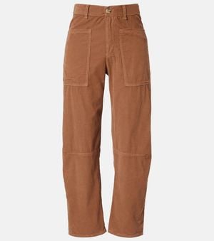 Velvet Sue Cotton Straight Pants - Brown