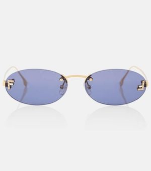 Fendi Verzierte Sonnenbrille First Crystal - Blau
