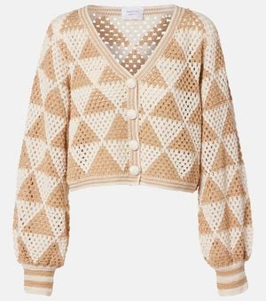 Anna Kosturova Cardigan Maija De Croche De Algodon Cropped - Neutro