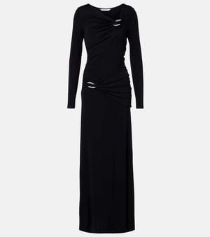 Veronica Beard Viela Gathered Jersey Maxi Dress - Black