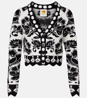 FARM Rio Cardigan Floral Arabesque Aus Jacquard - Schwarz
