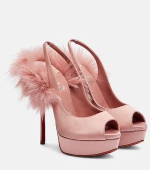 Christian Louboutin Peeptoe-Pumps Marianne 160 Aus Satin - Pink