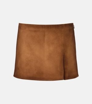 Miu Miu Suede Miniskirt - Brown