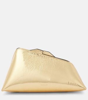The Attico 8:30Pm Small Metallic Leather Clutch - Natural