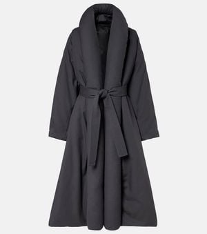 Alaïa Wattierter Mantel Aus Baumwoll-Gabardine - Schwarz