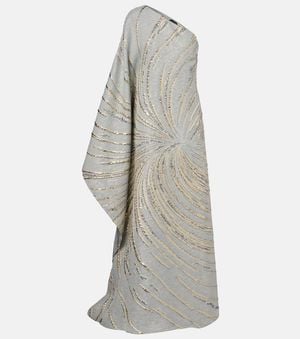 ‎Taller Marmo One-Shoulder-Robe Cannes Aus Lame - Grau