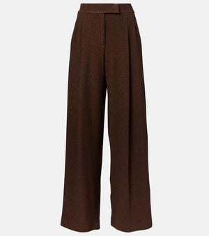 Max Mara Pantaloni A Gamba Larga Aereo - Marrone