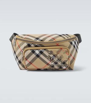 Burberry Check Embroidered Belt Bag - Metallic