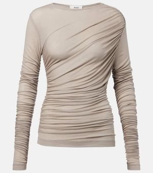 Agolde Tania Twist Ruched Top - Grey
