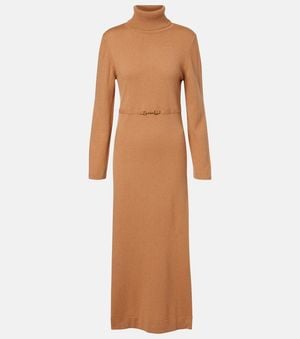 RIXO London Elliette Wool And Cashmere Midi Dress - Brown